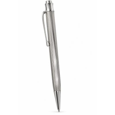 Montblanc Plata Rayada con pulsador - Bolígrafo