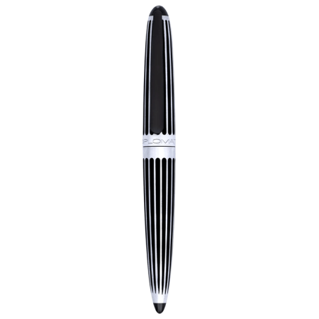 Diplomat Aero Stripes Black (plumín Acero)- Pluma Estilográfica