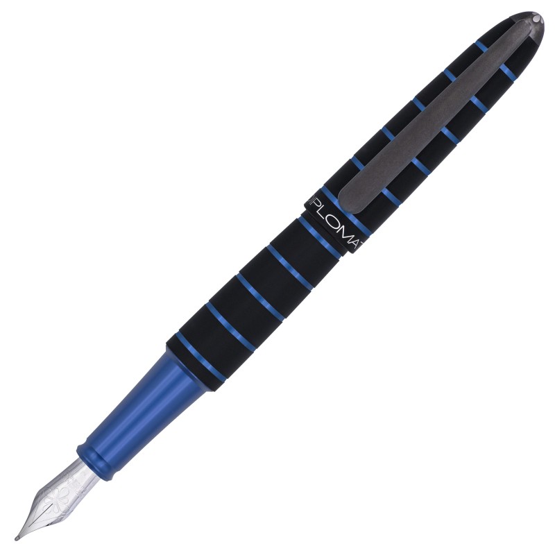 Diplomat Elox Ring Black/Blue (plumín Acero)- Pluma Estilográfica