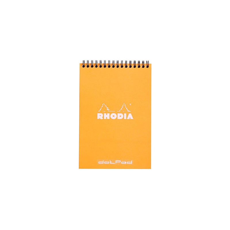 Cuaderno Rhodia A5 Naranja con Espiral Negra Posterior
