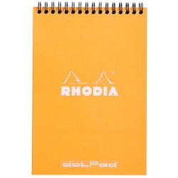 Cuaderno Rhodia A5 Naranja con Espiral Negra Posterior